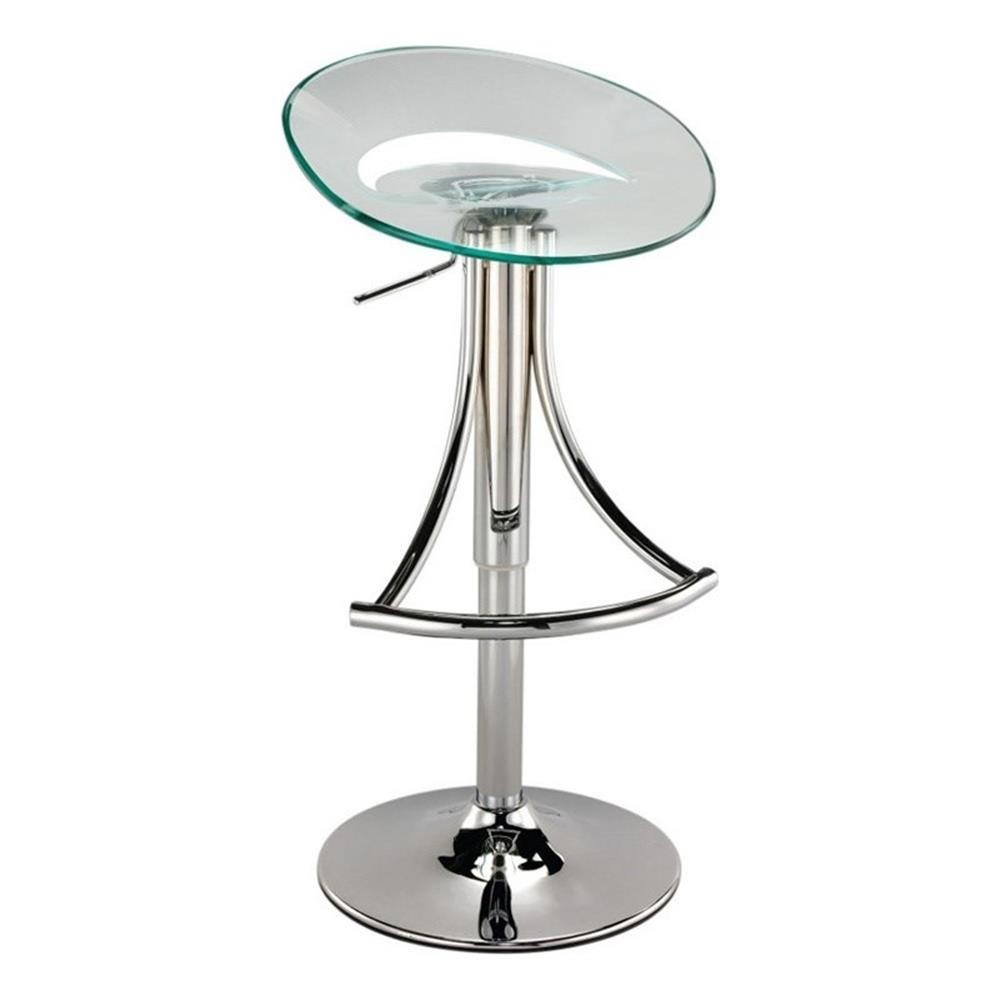 Pemberly Row 19-29" Adjustable Swivel Counter Height Stool in Clear gallery