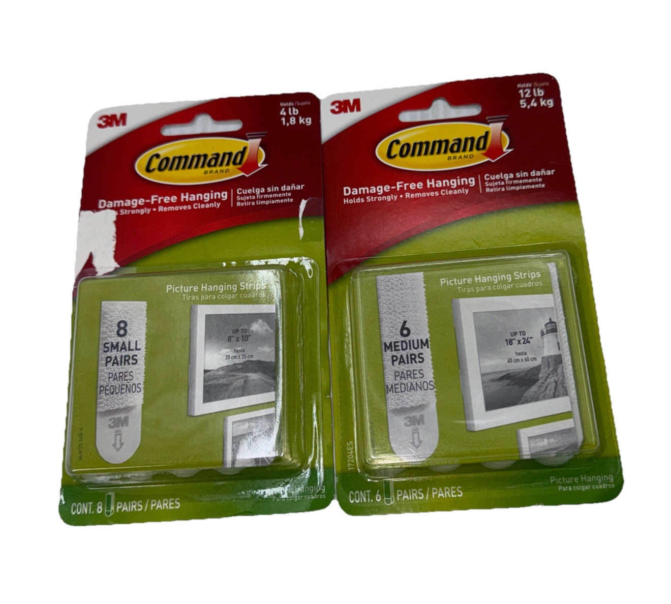 Command 3M Picture Hanging Strips, 6 Medium Strips, And Pack Of 8 Small Strips gallery