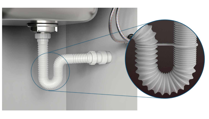 EasyDrain Ref. 510 Expandable & Flexible 1-1/2" P-trap White gallery