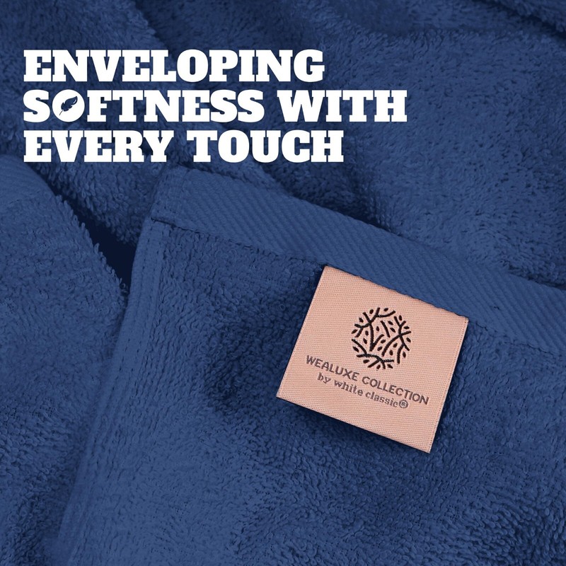 Hand Towels Cotton - Soft & Absorbent - 16x27 Inch - 12 Pack - Navy Blue gallery