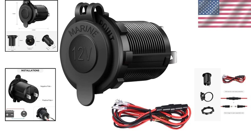 Durable Cigarette Lighter Socket with Fuse Protection - Ideal for Cars & ATV gallery