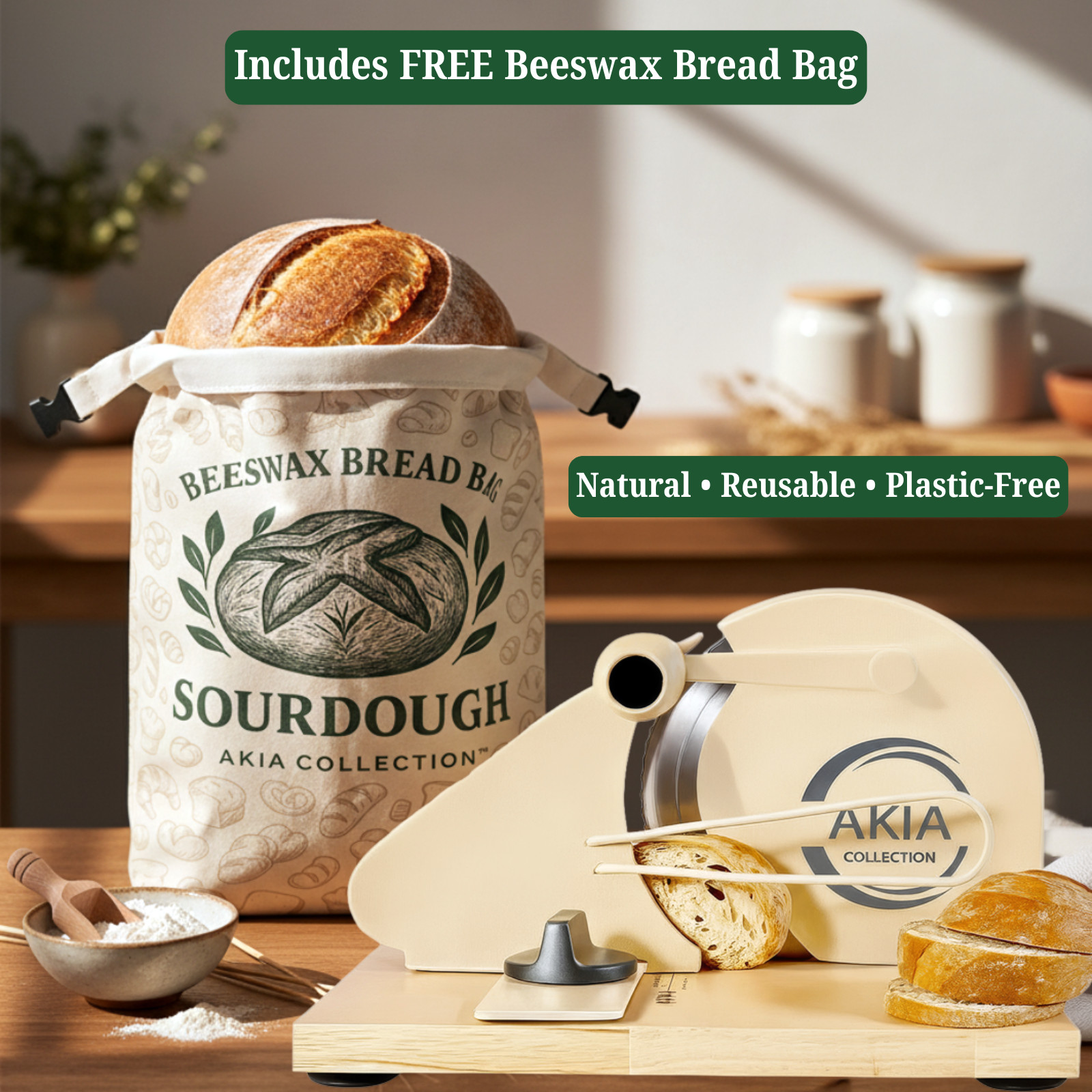 Bread Slicer for Homemade Bread & Sourdough Rounds – Manual Bread Cutter gallery