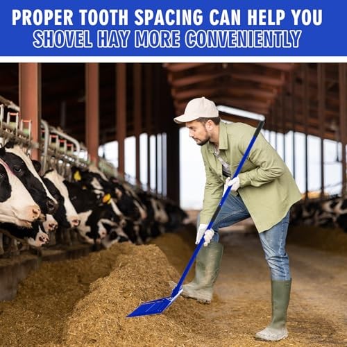 3 Sets Manure Fork with Long Handle - ABS Plastic Head & Metal Blue Grip gallery