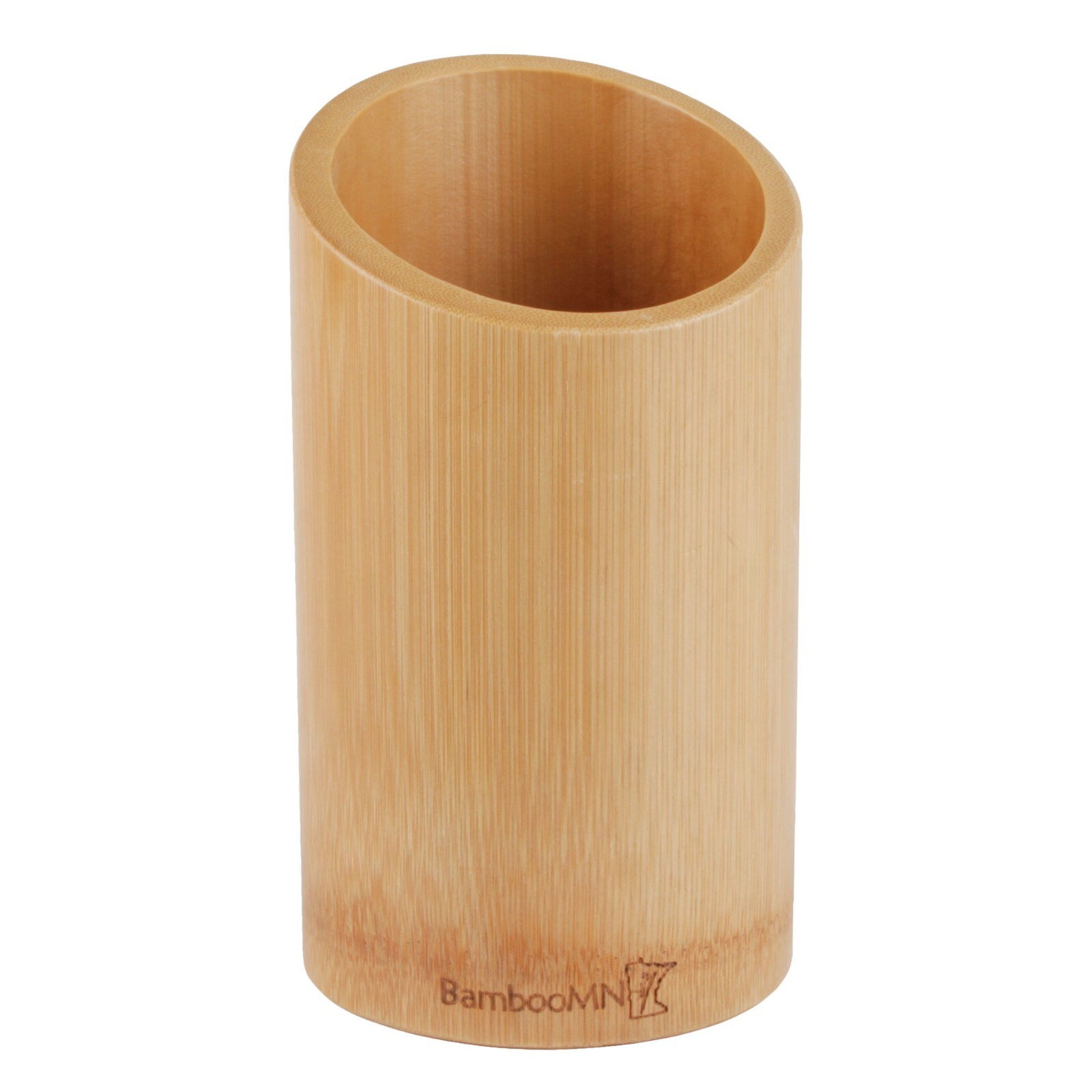 BambooMN Bamboo Angled Kitchen Utensil Holder for Countertop, Utensil Crock gallery