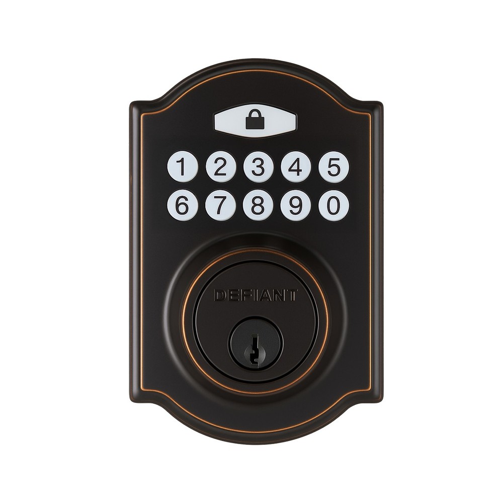 Aged Bronze Electronic Keypad Deadbolt – Single Cylinder Keyless Entry Lock
