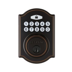 Aged Bronze Electronic Keypad Deadbolt – Single Cylinder Keyless Entry Lock