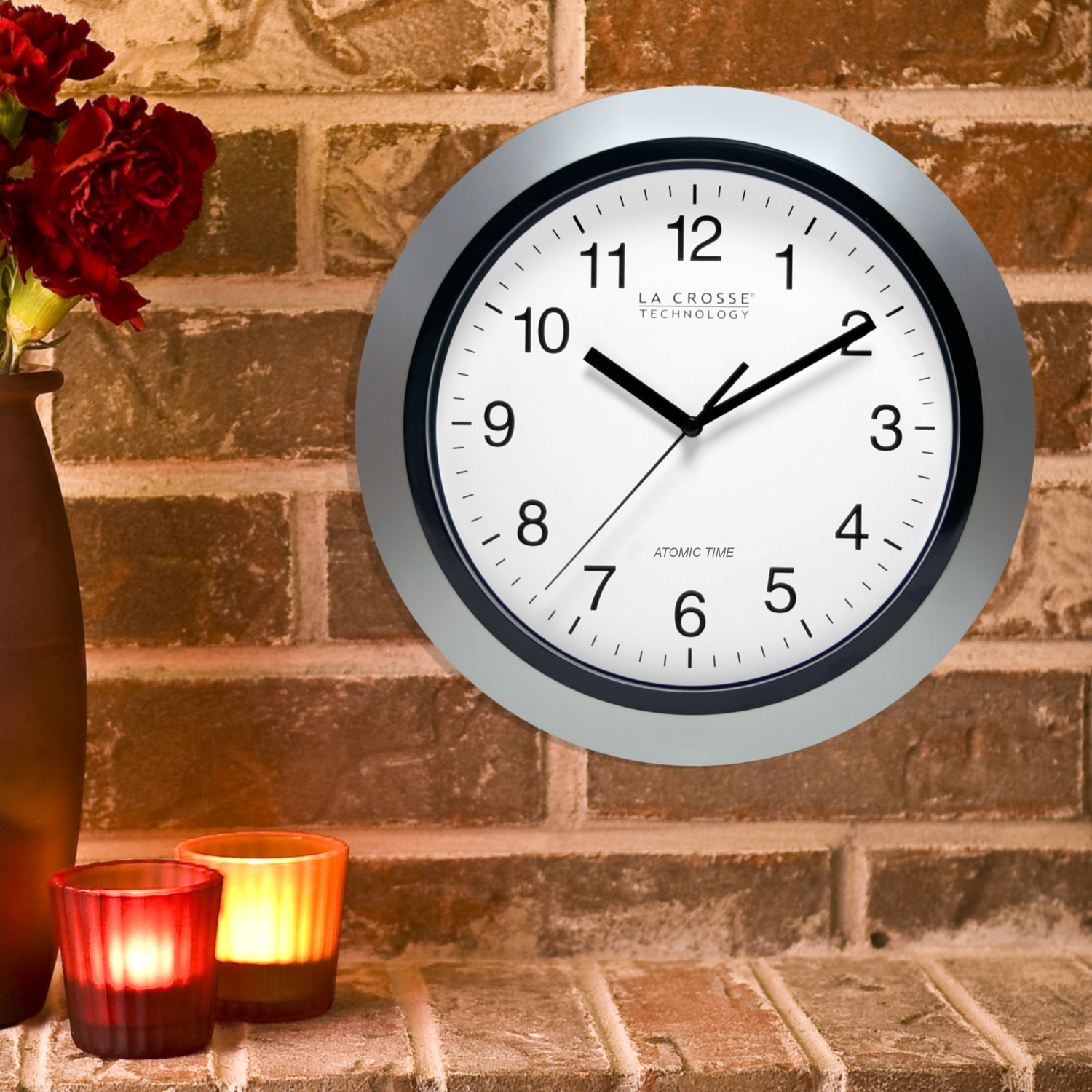 WT-3102S La Crosse Technology 10" Atomic Wall Clock - Silver NIB (Internet Box) gallery