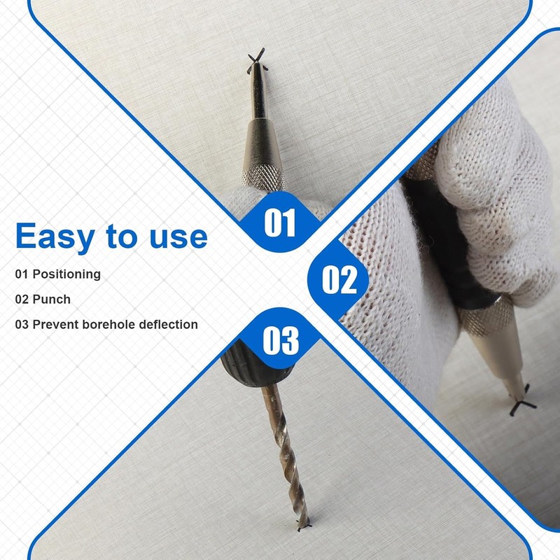 3pcs Spring Loaded Automatic Center Punch Set for Drilling Wood Metal Plastic gallery