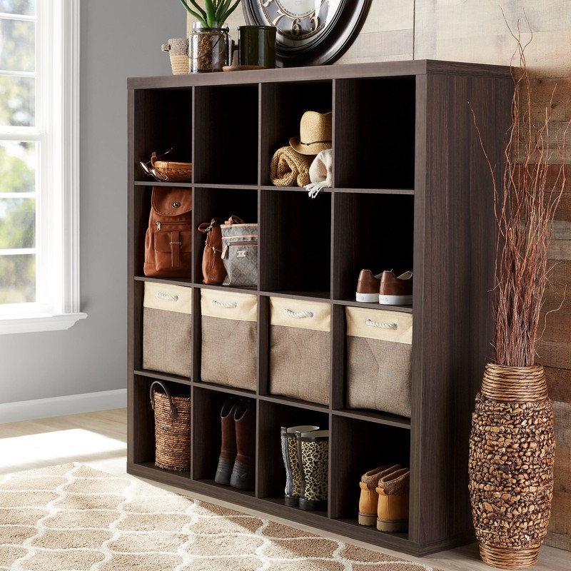 16-Cube Storage Organizer, Bookcase, Display Compartment, Open Back, Home Office gallery