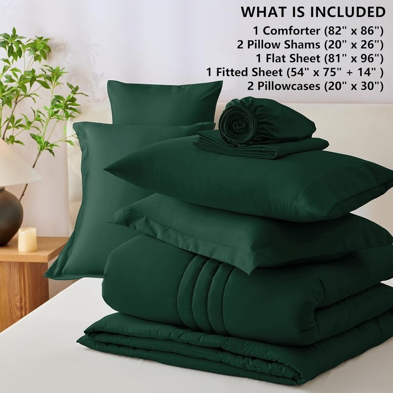 Full Size Comforter Set 7 Pieces Bed in a Bag Emerald Green Comforter Bed Set gallery