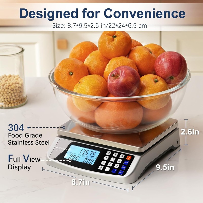 Bascula comercial para comida 110lb acero inoxidable 1g calculo precio LC300 gallery