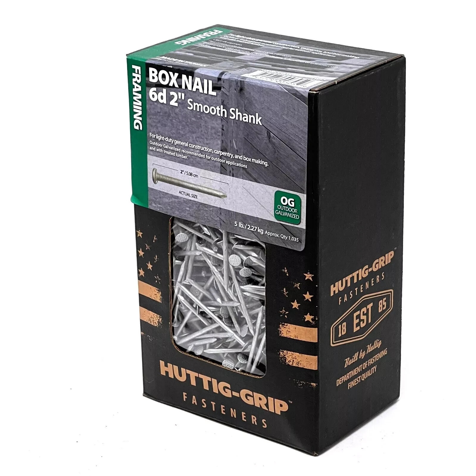 Huttig Grip 6d Framing Box Nail 2in Outdoor Galvanized HGN6OGBX5 5 lb 1035 Nails gallery