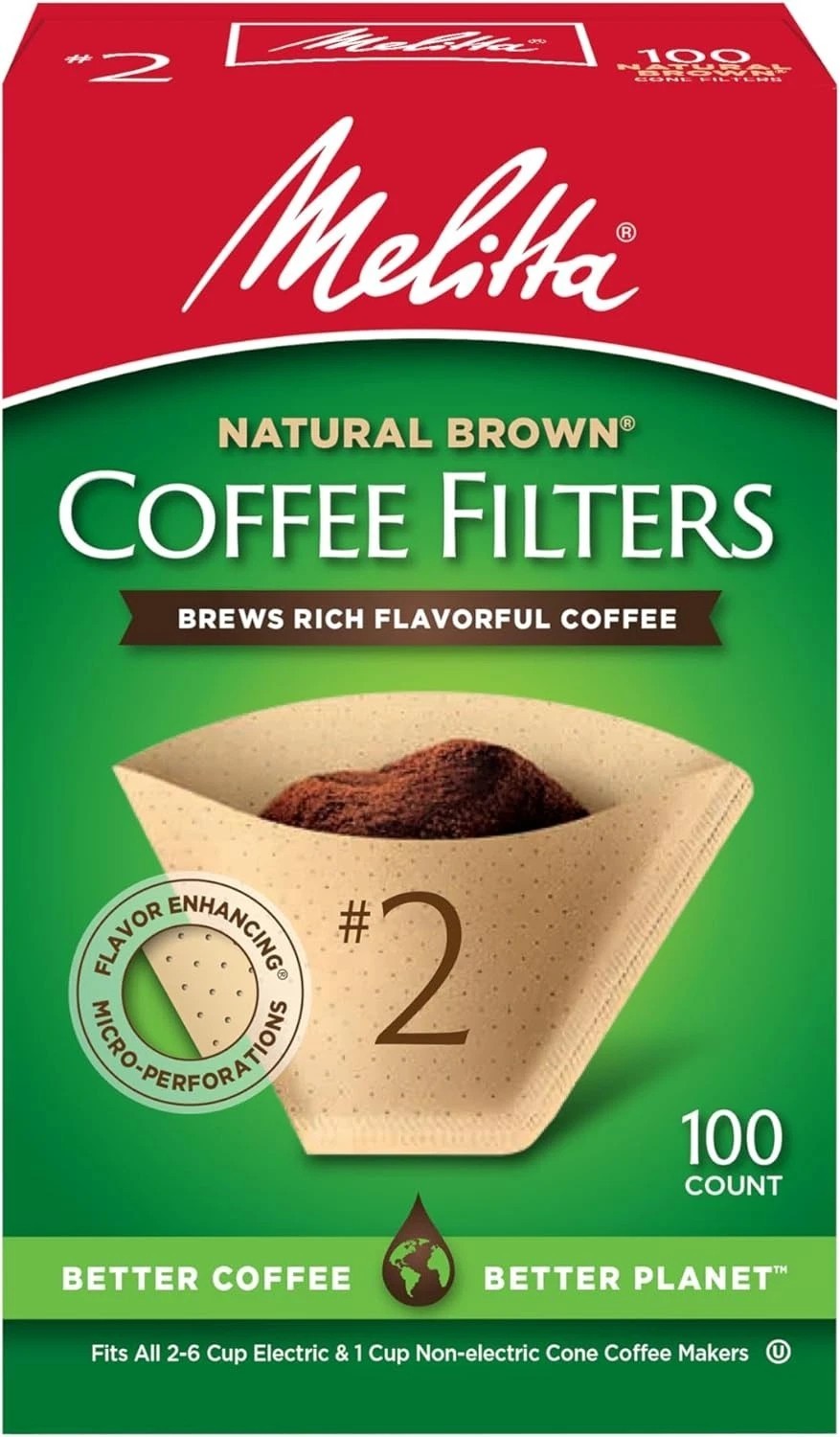 #2 Cone Coffee Filters, Unbleached Natural Brown,100 Total Filters | USA gallery