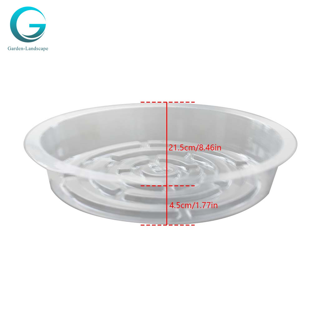 10 Pcs 8 In High Quality Saucer Drip Trays Plastic Flower Plant Pots Transparent gallery