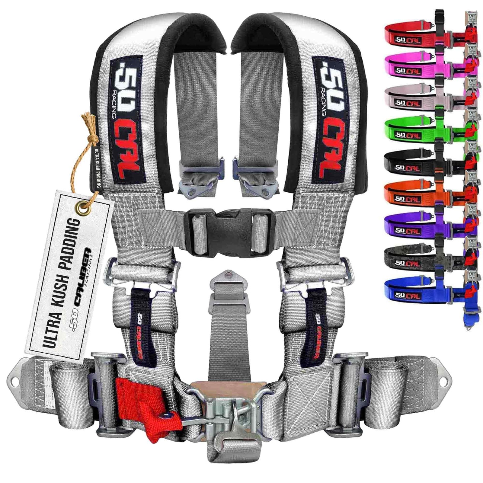 1pc Silver 5 Point Harness for Bucket Seat, Latch Release, 9 Color Options, R... gallery