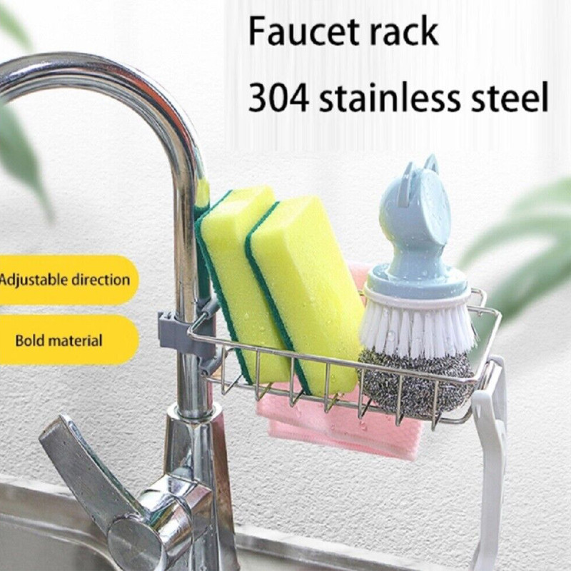 Drain Rack Storage Holder Shelf-Kitchen Sink Faucet Sponge Soap Cloth gallery
