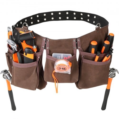 VEVOR Tool Belt, 13 Pockets, Adjusts from 29Inches to 54Inches,Faux Sede Leather gallery