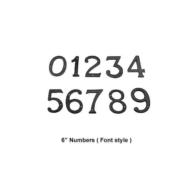 Black 6 inch Address HOUSE NUMBER SOLID BRASS choice of number 0 1 2 3 4 5 6 7 8 gallery