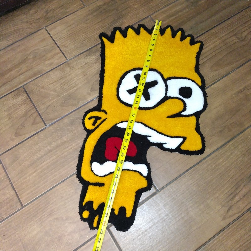 Handmade Rug Custom Tufted Simpsons Bart Yellow Cartoon Anime Simpson gallery