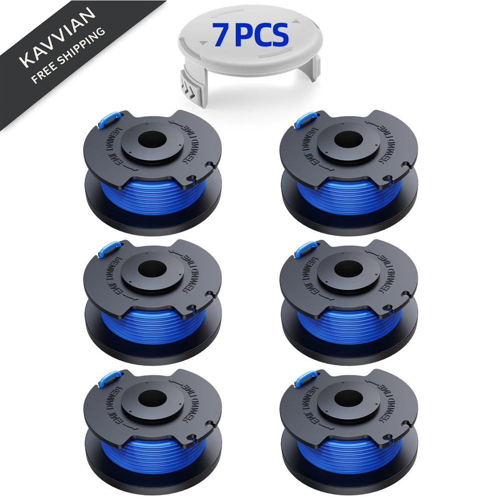 YWTESCH 7 Packs Weed Wacker String Replacement for Ryobi 6 Spools + 1 Cap