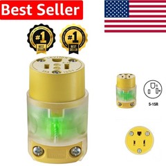 Dependable Grounding Lighted Plug – 15 Amps, Perfect for Replacement Needs