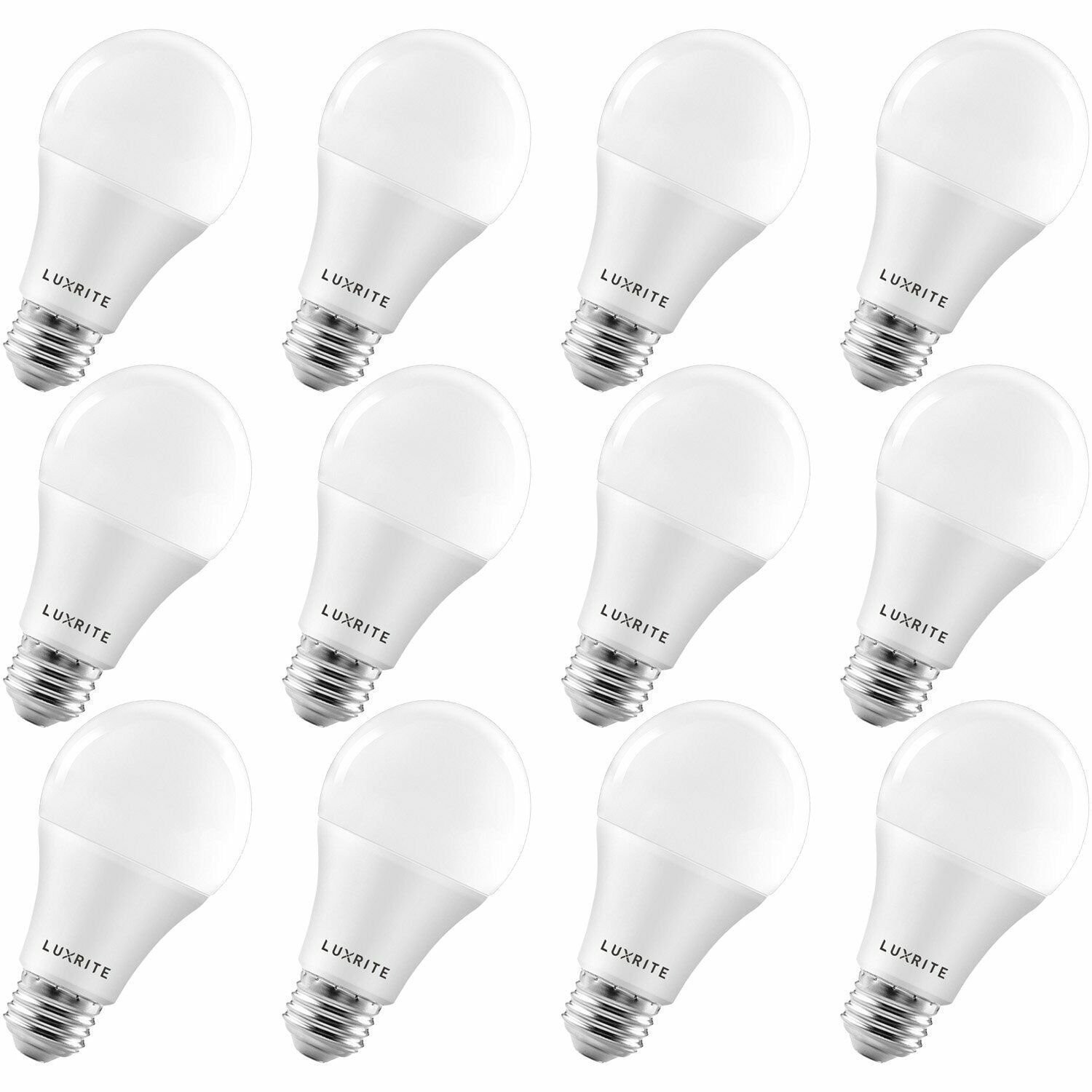 12x Luxrite A19 LED Bulb 100W Equivalent 2700K Enclosed Fixture Rated 1600lm E26 gallery