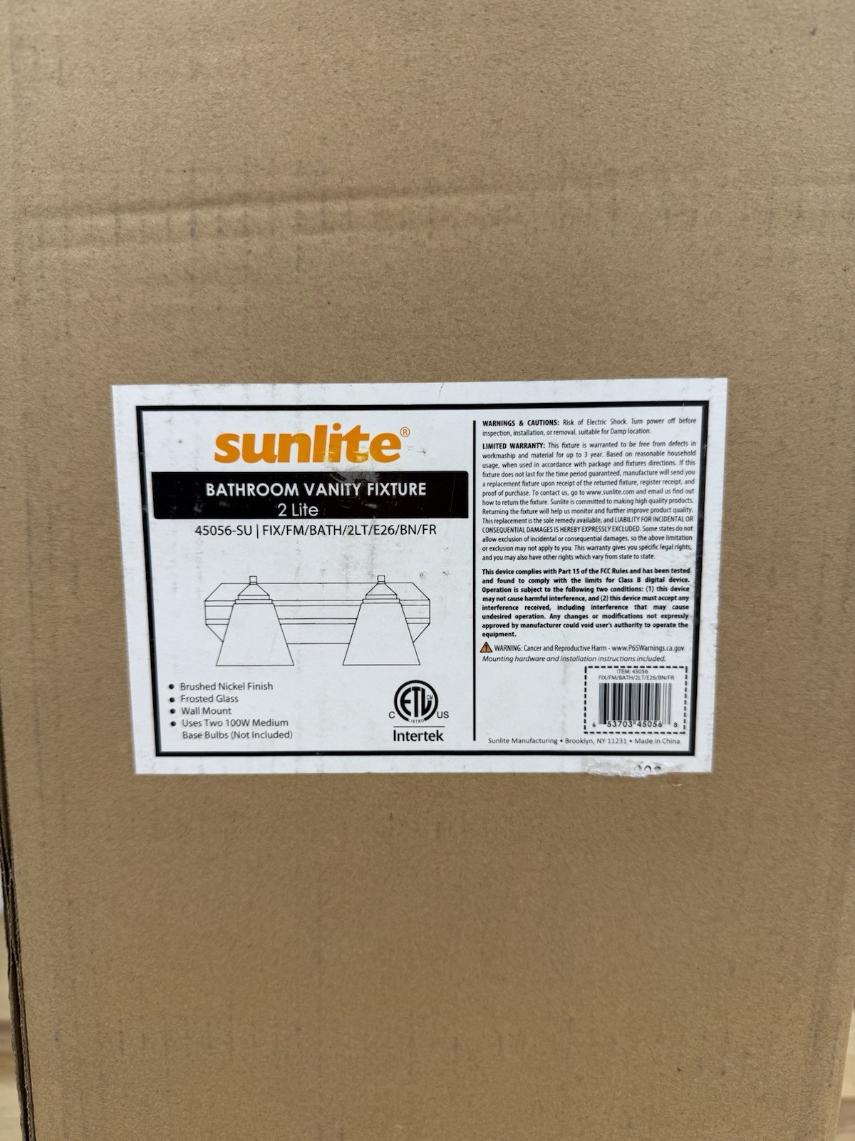 Sunlite Modern Bell Vanity Fixture 45056-SU Brushed Nickel gallery