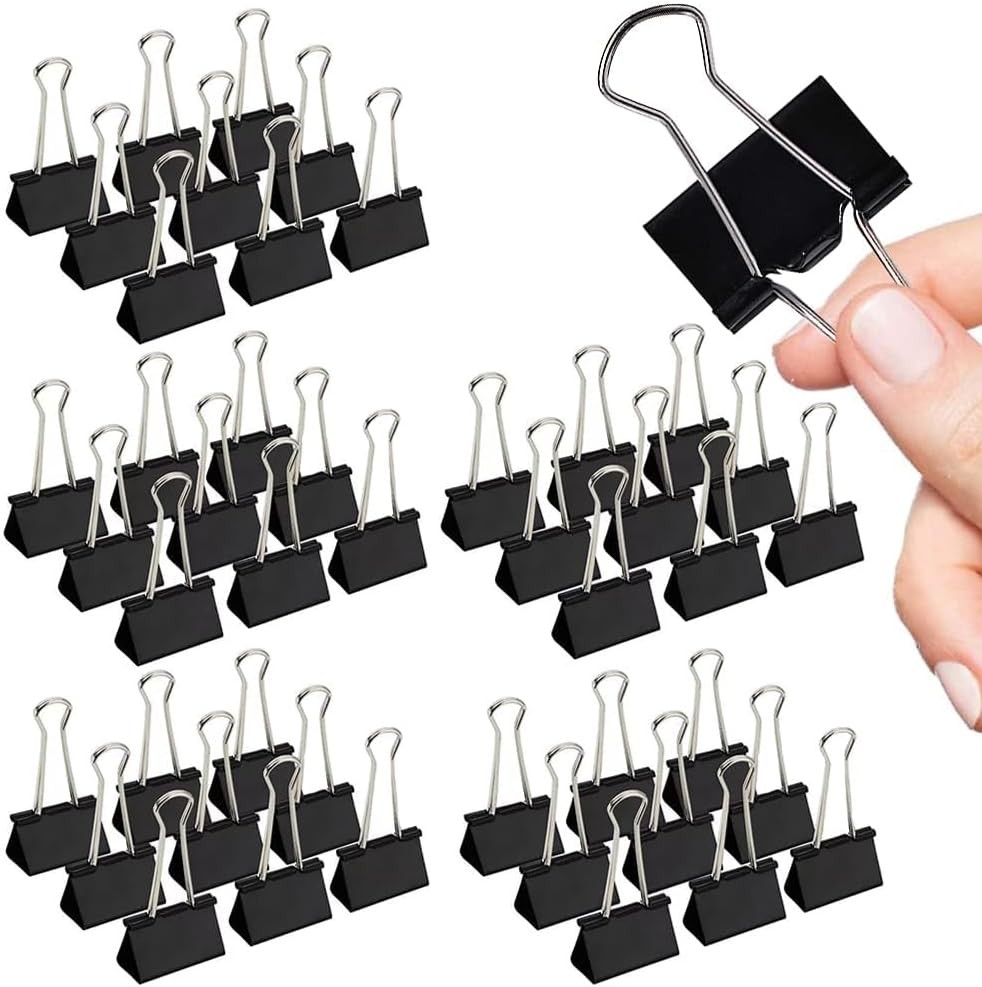 Medium Binder Clips, 144 Pack, 1-1/4 Inch, 1.25 Black-32mm-144 Pcs gallery