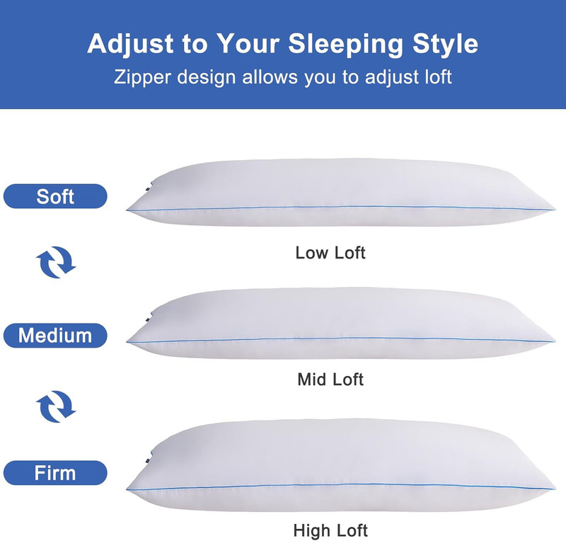 Memory Foam Body Pillow Insert - Full Body Pillow for Adults - Soft Large Long B gallery