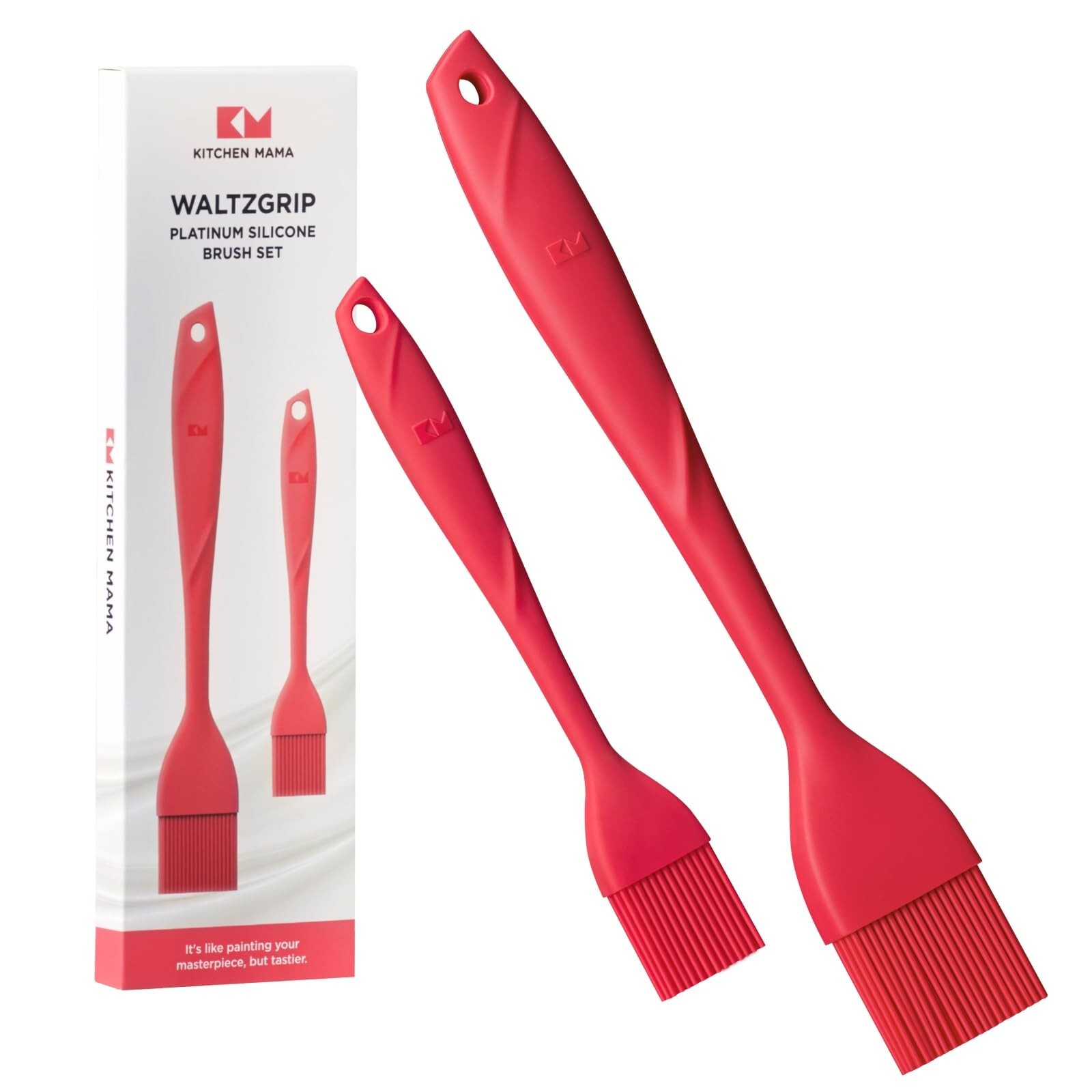 Kitchen Mama WaltzGrip Platinum Silicone Basting Pastry Brush: Set of 2 Heat-... gallery