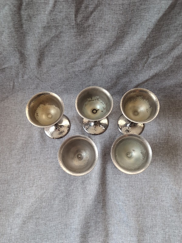 Vtg SilverCraft Goblets Silver Plated EPNS Electroplated Nickel Silver Set Of 5 gallery