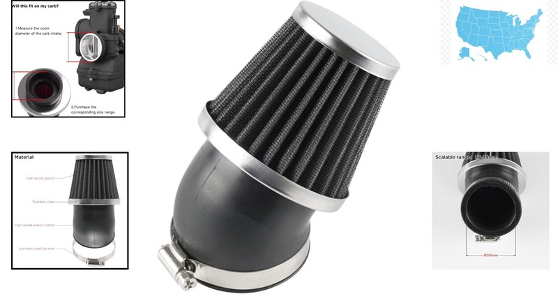 Universal Carburetor Cleaner Air Filter - 37mm, 38mm, 39mm for All Small Engines gallery