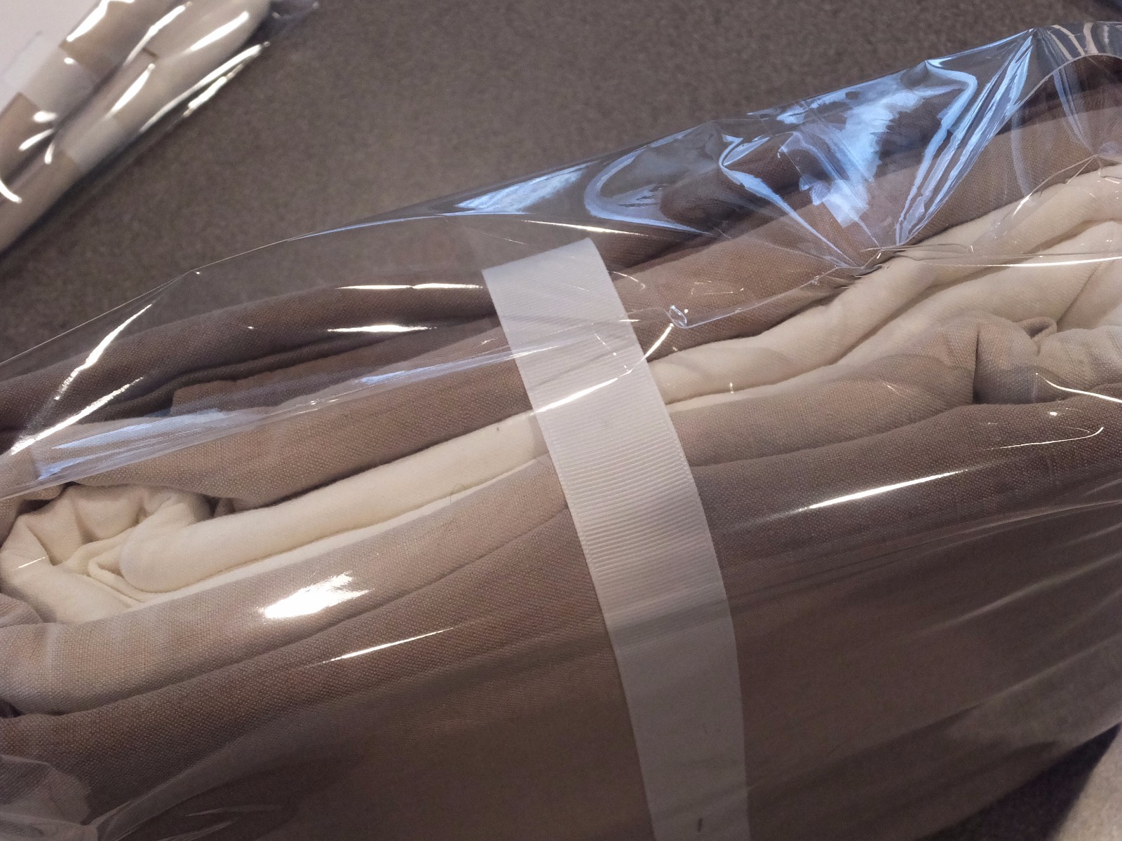 NEW 3PC Pottery Barn Ombre Linen Queen Duvet w 2 Std Shams gallery
