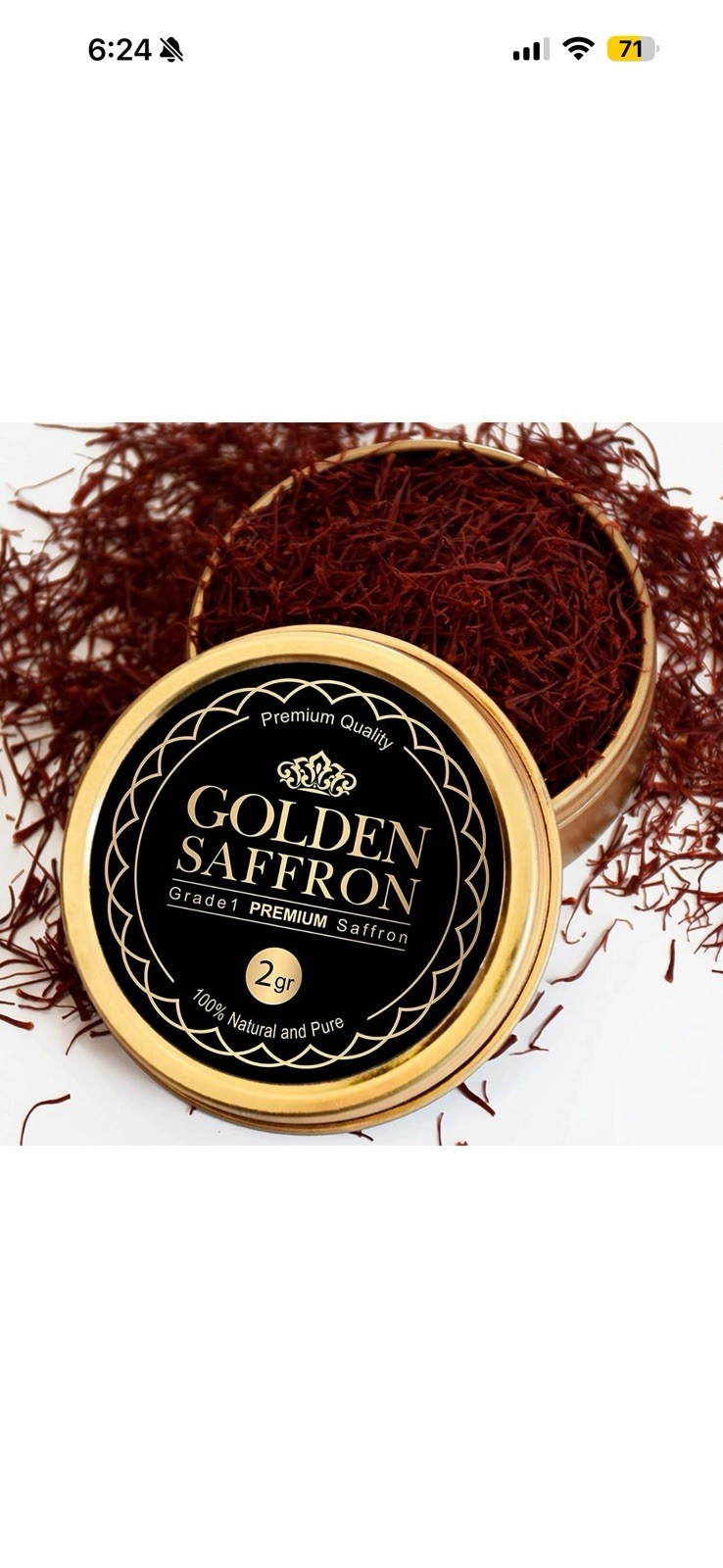 Golden Saffron, Finest Pure Premium All Red Saffron Threads, Grade A+ gallery