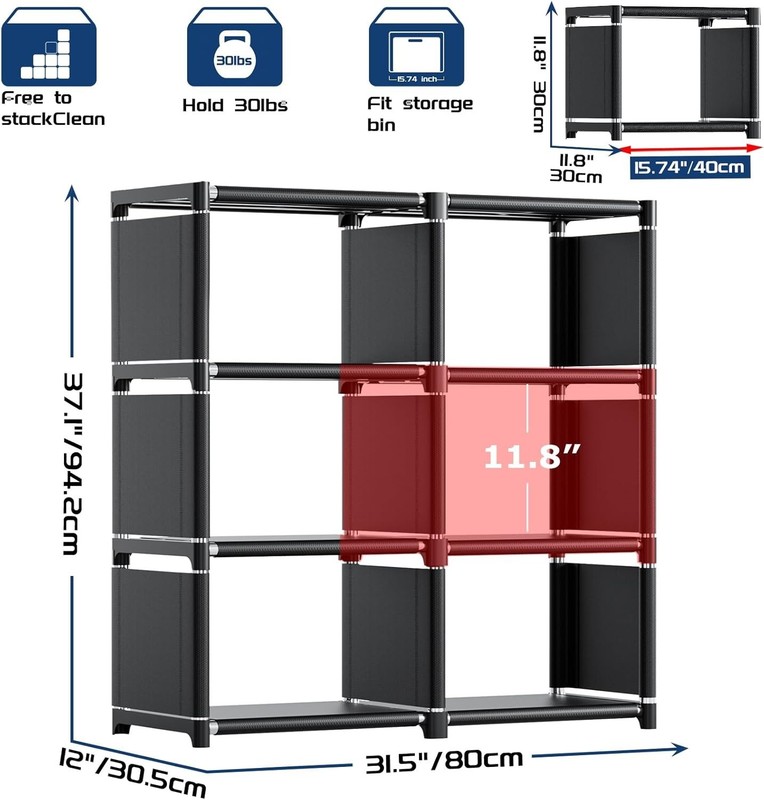 Versatile Tall 6-Cube Storage Unit for Bedrooms, Living Rooms, and More gallery