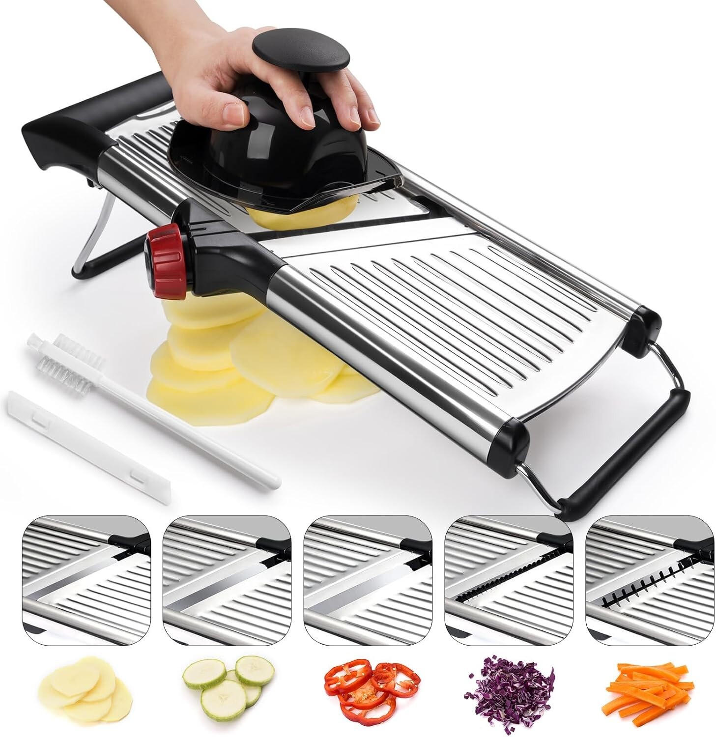 Adjustable Stainless Steel Mandoline Food Slicer Kitchen Fruit Vege Chopper Cutt gallery