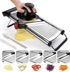 Adjustable Stainless Steel Mandoline Food Slicer Kitchen Fruit Vege Chopper Cutt