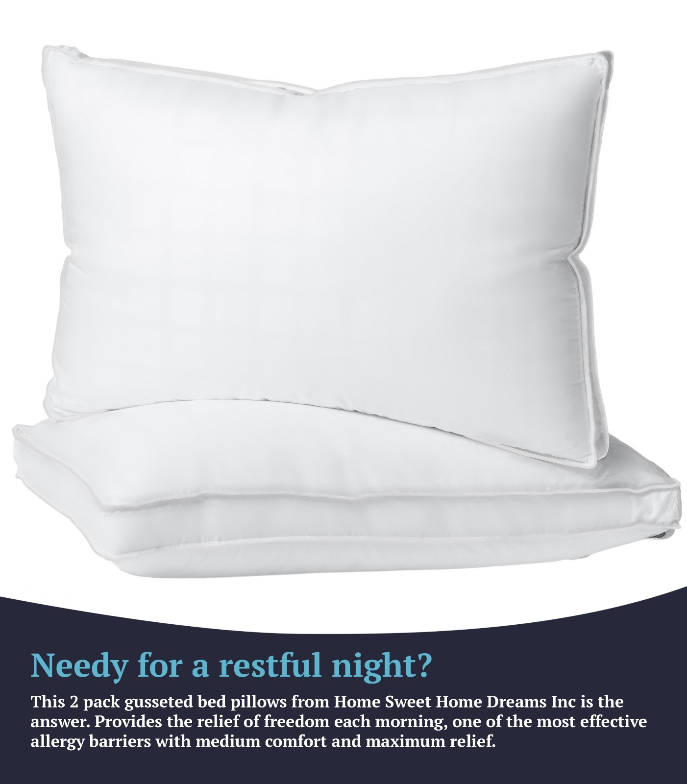 300 Thread Count 100% Egyptian Cotton Down-Alternative Gusseted Pillows gallery