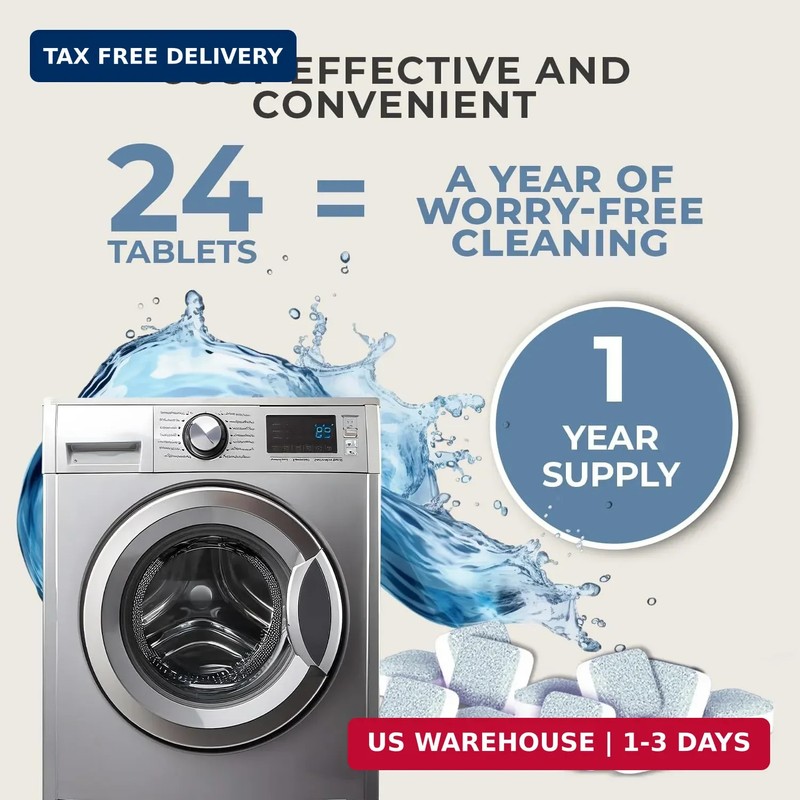 Washing Machine Cleaner Tablets Deep Clean Odor Remover 24 Count gallery