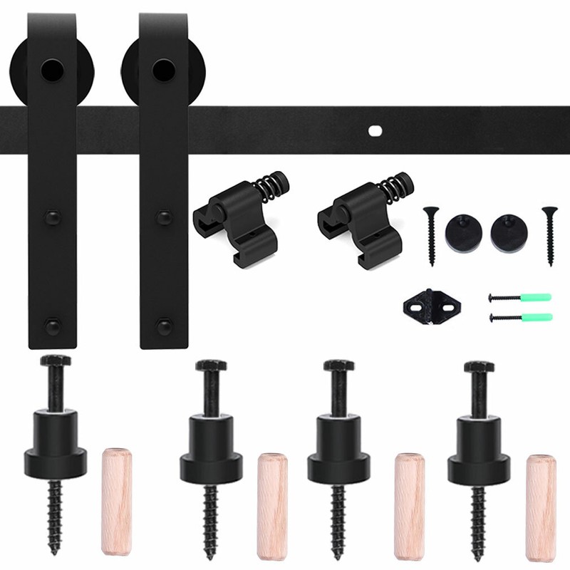 Sliding Barn Door Hardware Kit 4FT/5FT/6FT/6.6FT/7FT/8FT for Single/Double Doors gallery