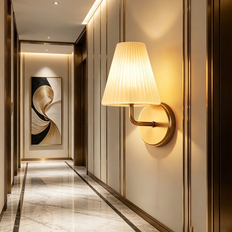 High Quality Wall Light LED Wall Lamp Modern Fabric Metal Wall Sconce for Stairs gallery