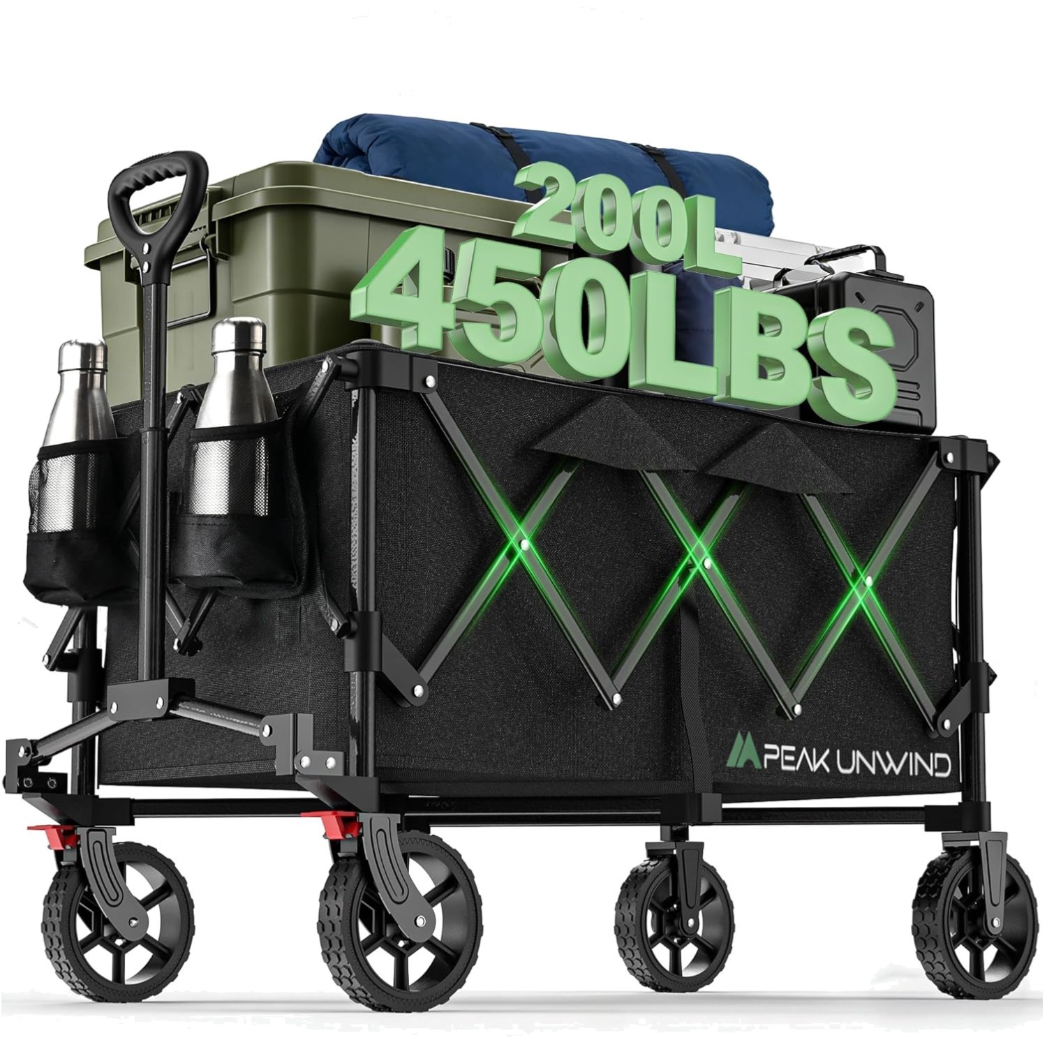 Versatile Folding Utility Cart with Cup Holders - Perfect for Sports & Camping gallery
