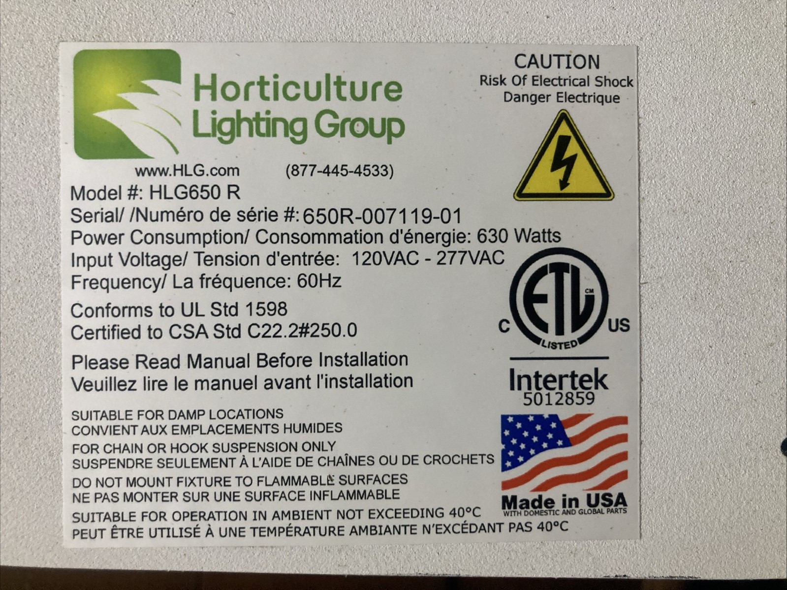 HLG 650R LED Grow Light Read Description! gallery