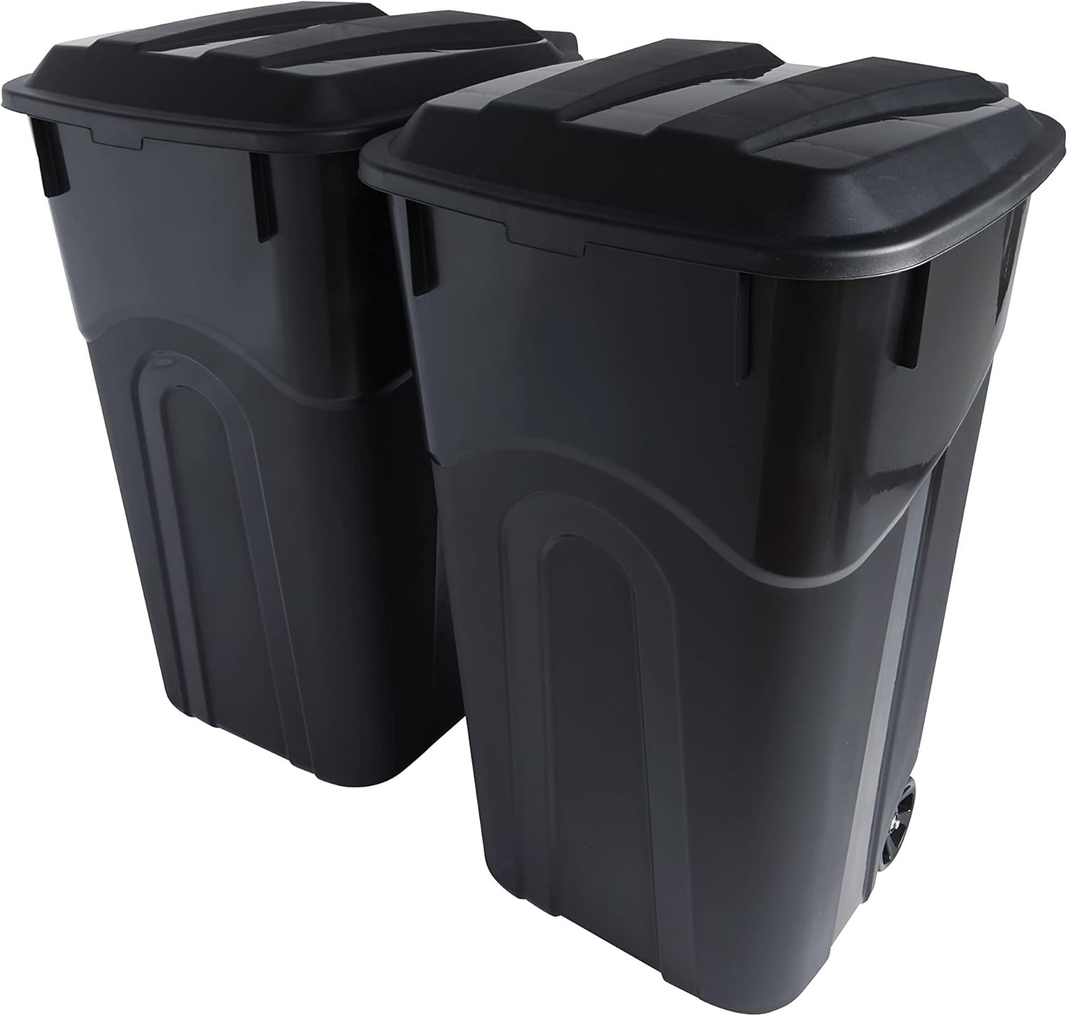 United Solutions 32 Gallon Wheeled Outdoor Garbage Can with Attached Snap Lock L gallery