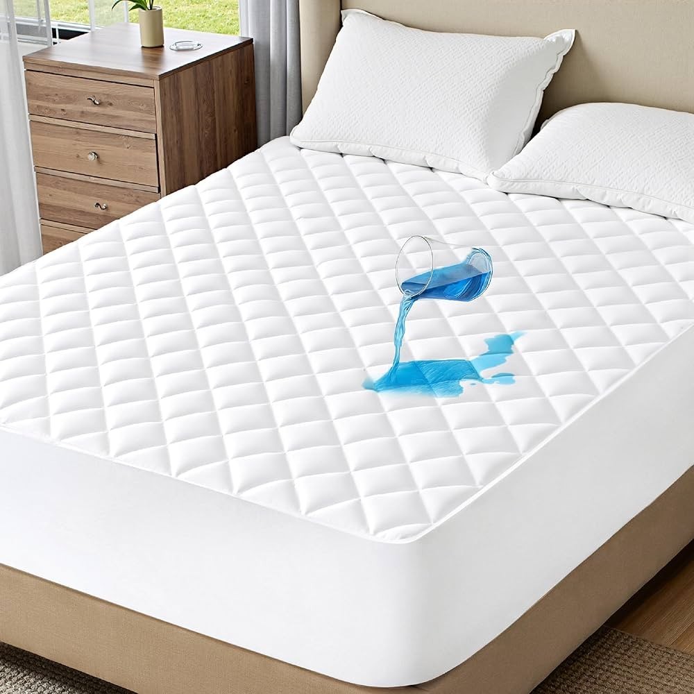 100% Waterproof Mattress Protector Quilted Mattress Pad Cover Breathable Fitted gallery