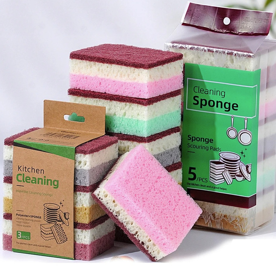 10pcs High Density Sponge Cleaning Cloth: Non-Greasy Dishwashing & Kitchen Tool gallery