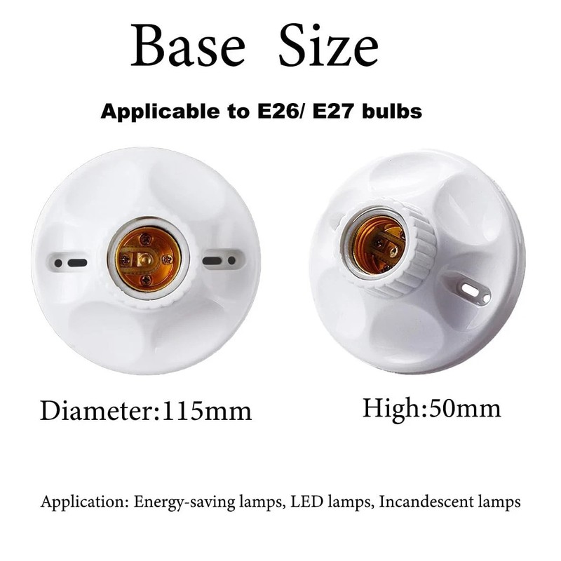 10FT Light Bulb Base with Cord E26/E27 Light Socket with On/Off Switch, 110V-... gallery