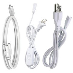 2FT~6FT 3 Pin Wire Connector Power Cables Cord T8 T5 Integrated Lights Fittings