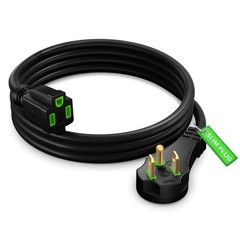 Maximm Flat Plug Extension Cord 4FT with Slim Design, 14AWG (Black)