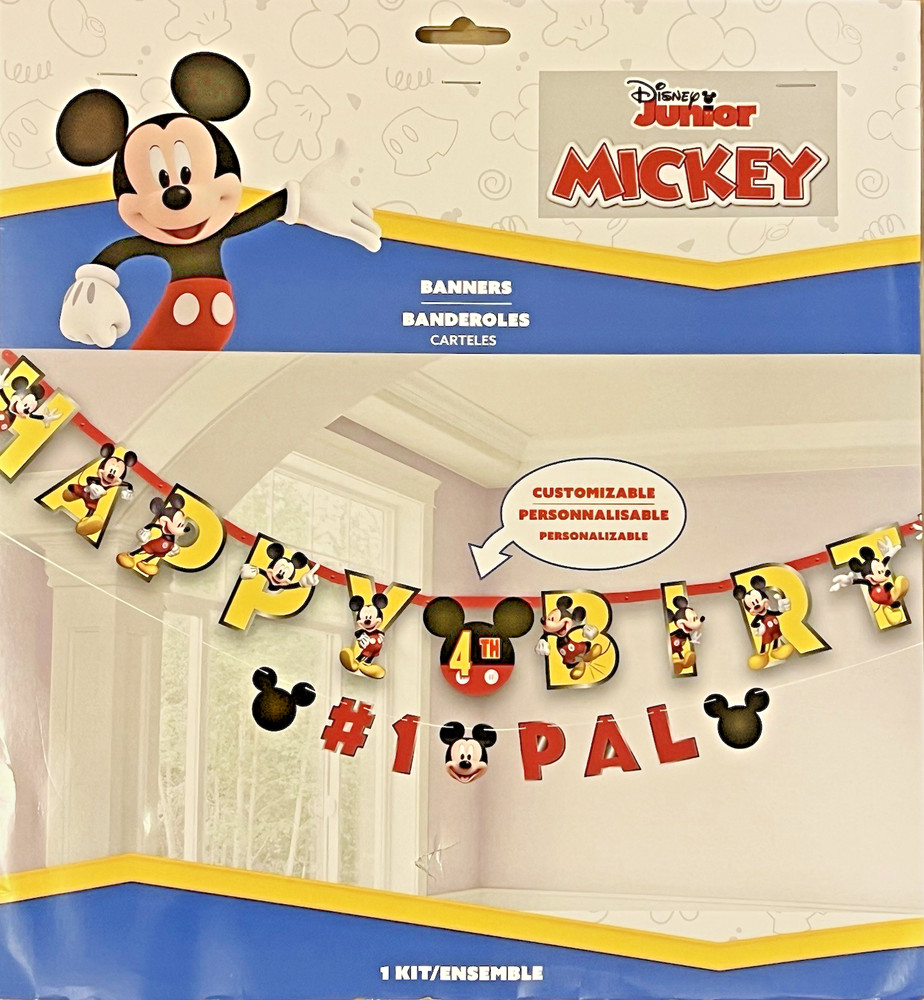 Disney Junior Mickey Mouse JUMBO Happy Birthday Letter Banner Kit NEW Children